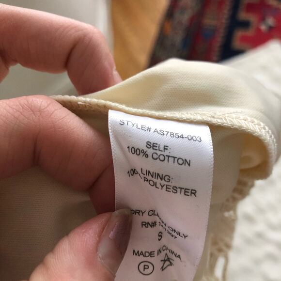 ASTR Cream Crochet Lace Fringe Mini Skirt - Picture 5 of 5